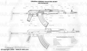 Bulgarian B&W Poster with details for 5.56 Caliber. AR-M1F