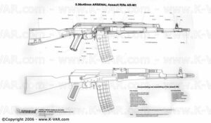 Bulgarian Black and White Poster with Details for 5.56x45mm AR-M1