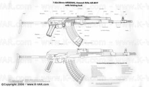 Bulgarian B&W Poster with details for 7.62 Caliber AR-M1F