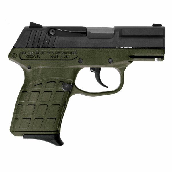 KelTec PF-9 Semi Auto Handgun 9mm 7rd  Blued Slide OD Green Polymer Frame