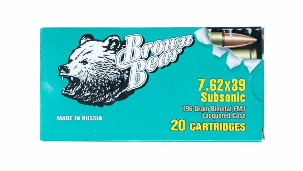 Bear Ammo 7.62x39mm 196-Grain Subsonic Ammunition 20 Round Box
