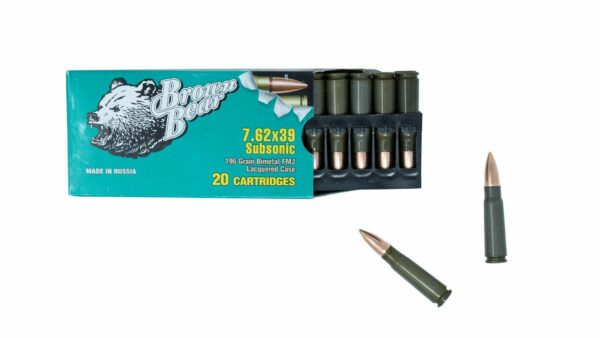 Bear Ammo 7.62x39mm 196-Grain Subsonic Ammunition 20 Round Box
