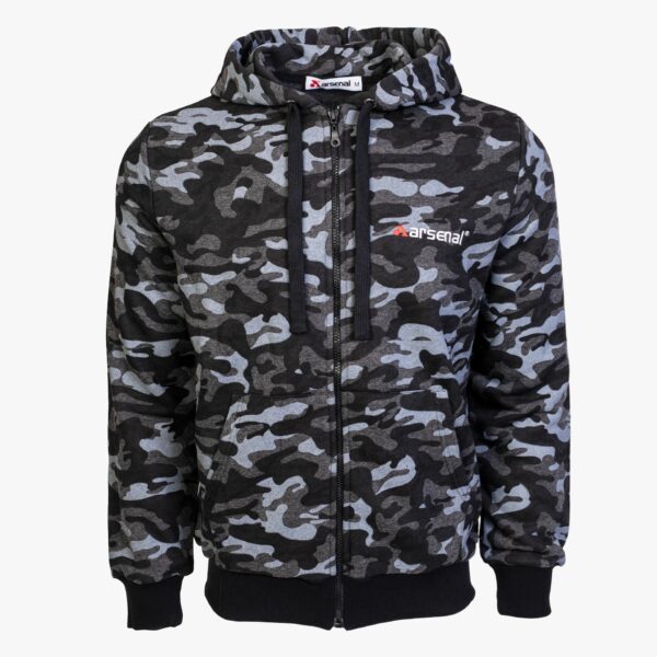 Arsenal XX-Large Black Camo Cotton-Poly Relaxed Fit Zip-Up Hoodie