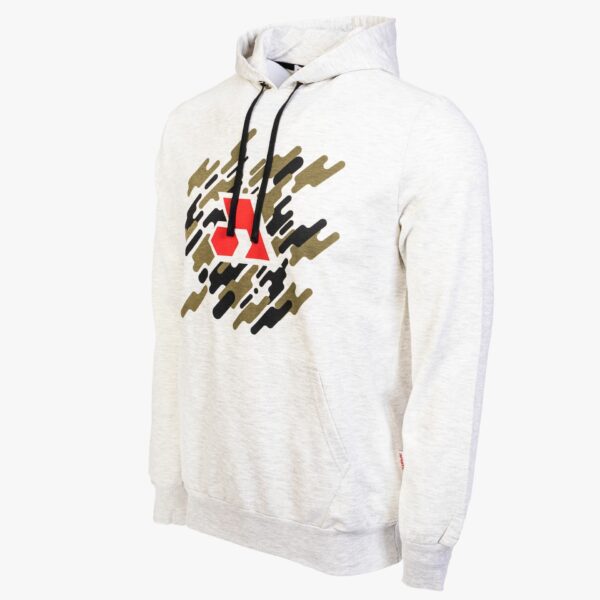 Arsenal XX-Large Gray Cotton-Poly Relaxed Fit Graphic Pullover Hoodie