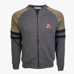 Arsenal Large Gray / Khaki Cotton-Poly Standard Fit Classic Crew Zip-Up Jacket