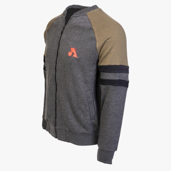Arsenal Large Gray / Khaki Cotton-Poly Standard Fit Classic Crew Zip-Up Jacket
