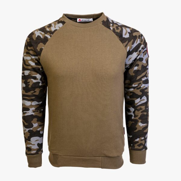 Arsenal Large Khaki / Camo Series Utility Cotton-Poly Standard Fit Pullover Sweater
