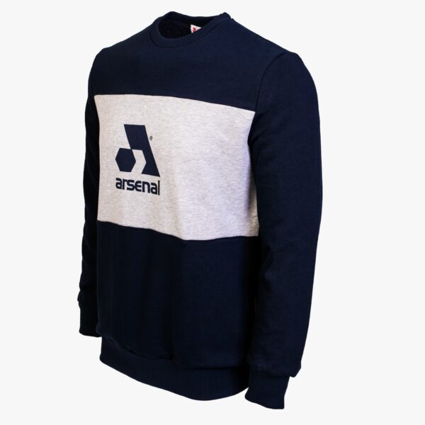 Arsenal Medium Blue / Grey Cotton-Poly Standard Fit Logo Pullover Sweater