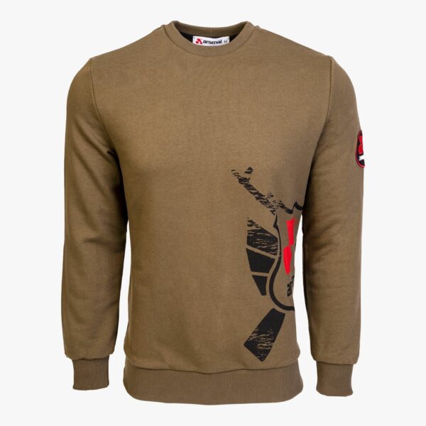 Arsenal Large Khaki Cotton-Poly Standard Fit Alpha Pullover Sweater