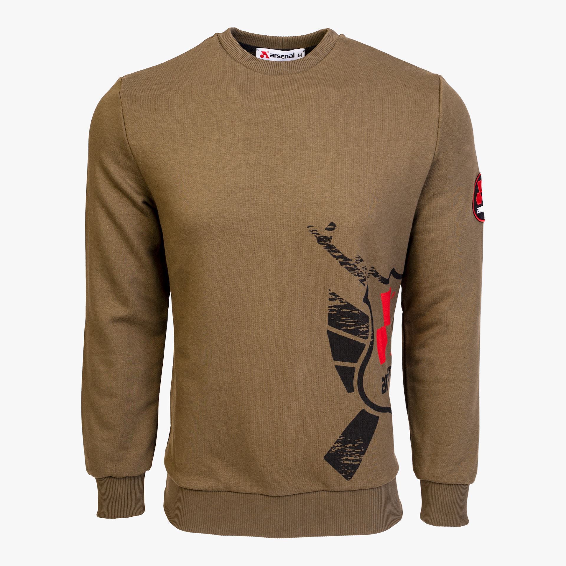 Arsenal X-Large Khaki Cotton-Poly Standard Fit Alpha Pullover Sweater