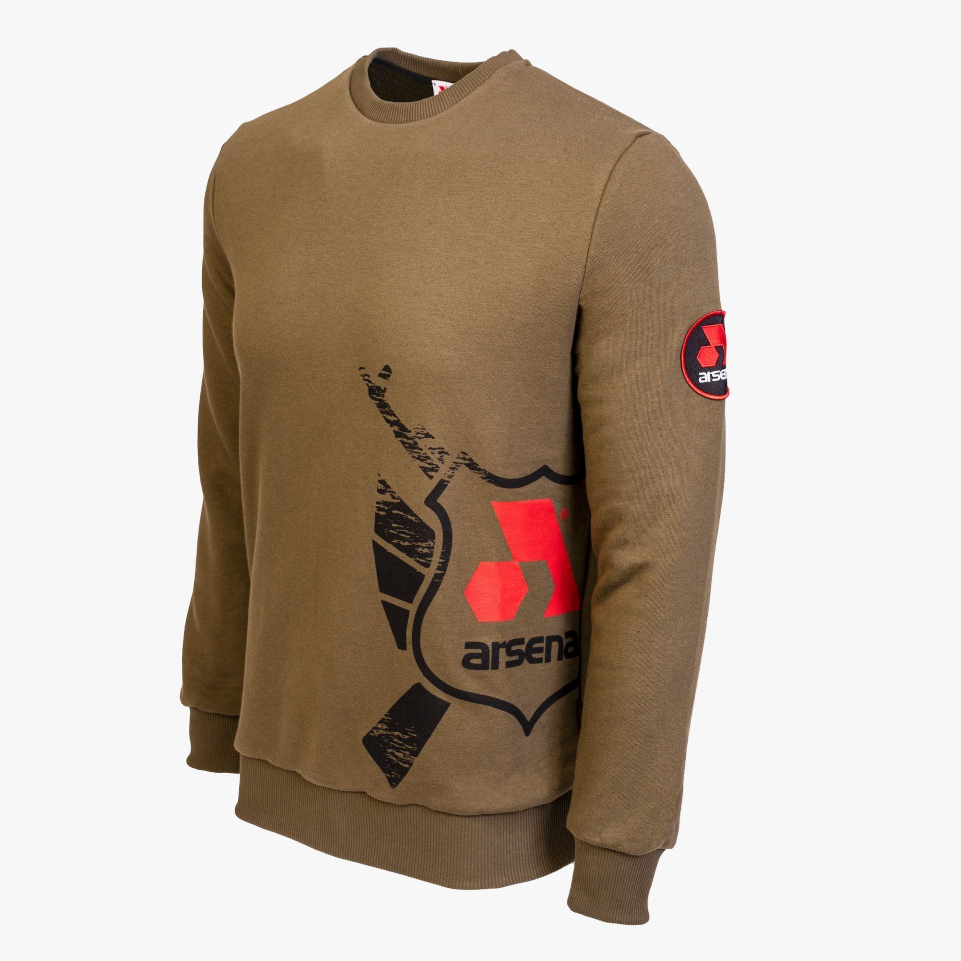 Arsenal X-Large Khaki Cotton-Poly Standard Fit Alpha Pullover Sweater