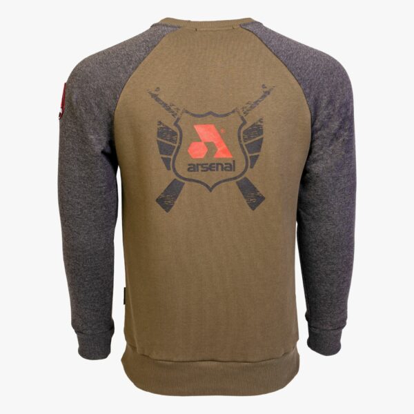 Arsenal XX-Large Grey / Khaki Cotton-Poly Standard Fit Icon Pullover Sweater