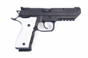 Arex Rex Alpha 9 9mm Black with White Aluminum Grips Semi-Automatic 20 Round Pistol