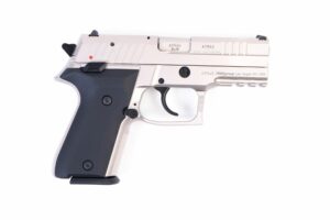 Arex Rex Zero 1CP-06B1 Silver with Hogue Black Grips 9mm Semi-Automatic 15 Round Pistol