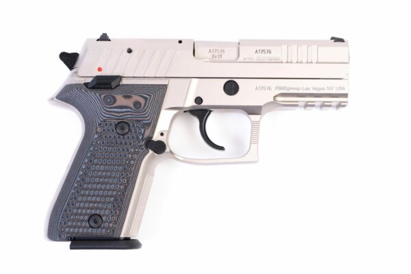 Arex Rex Zero 1CP-06GR1 Silver with Hogue Piranha Black Grey Grips 9mm 15 Round Pistol