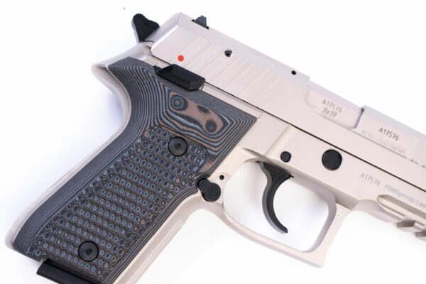 Arex Rex Zero 1CP-06GR1 Silver with Hogue Piranha Black Grey Grips 9mm 15 Round Pistol