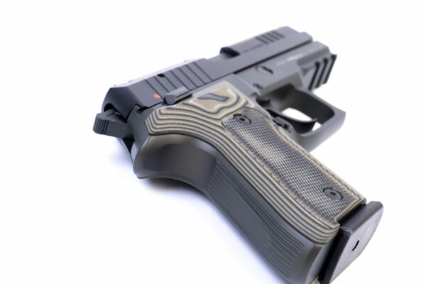 Arex Rex Zero 1CP-07G1 Green with Hogue Checkered Green Grips 9mm 15 Round Pistol