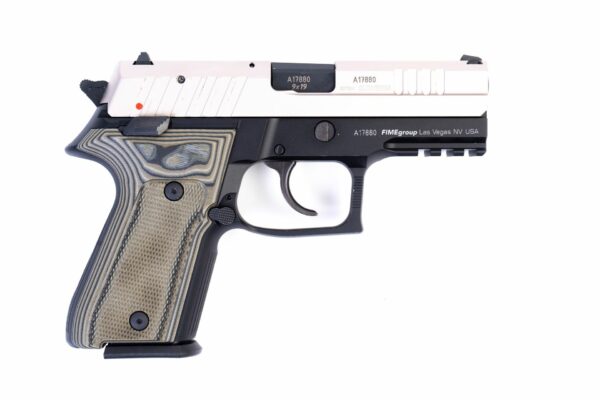 Arex Rex Zero 1CP-08G1 Silver with Hogue Checkered Green Grips 9mm Semi-Automatic 15 Round Pistol