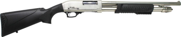 IVER JOHNSON PUMP 12GA. 3" - 18" CYLINDER SATIN NICKEL SYN