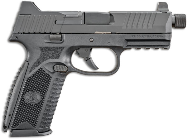 FN 66100527 509T  9mm Luger 10+1, 4.50" Black Steel Threaded Barrel, Matte Black Optic Ready/Serrated Stainless Steel Slide, Matte Black Polymer Frame w/Picatinny Rail