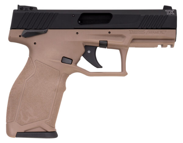 Taurus 1TX22141F TX22  22 LR 16+1 4.10" Matte Black Steel/Threaded Barrel, Black Hard Coat Anodized Serrated Slide, Flat Dark Earth Polymer Frame w/Picatinny Rail, FDE Polymer Grips