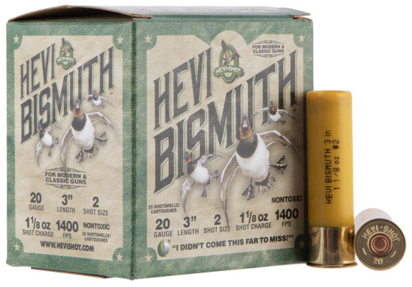 HEVI-Shot HS17002 HEVI-Bismuth  20Gauge 3" 1 1/8oz Bismuth 2Shot 25 Per Box/10 Case