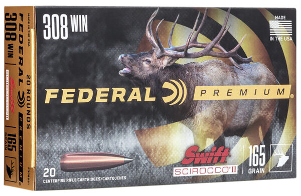 Federal P308SS1 Premium  308Win 165gr Swift Scirocco II 20 Per Box/10 Case