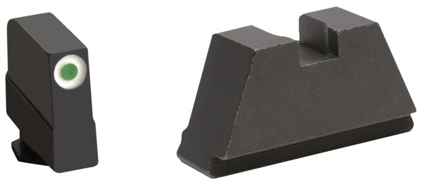 AmeriGlo GL491 Optic Compatible Sight Set for Glock  3XL Tall Green Tritium White Outline Front Sight-Black Rear Sight