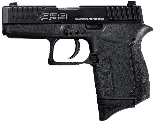 Diamondback DB0200P001 DB9 Gen4 Micro-Compact Frame 9mm Luger 6+1, 3.10" Stainless Steel Barrel, Black Serrated Stainless Steel Slide, Black Polymer Frame w/Beavertail & Grip
