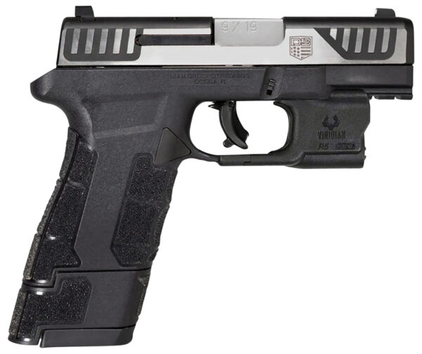 Diamondback DB0301P031 AM2 w/Laser Sub-Compact Frame 9mm Luger 17+1, 3.50" Stainless Steel Barrel, Serrated Stainless Steel Slide, Black Polymer Frame w/Picatinny Rail & Polymer Grip, Viridian Laser