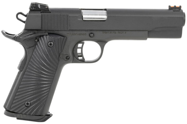 Taylors & Company 230056 1911 Tactical Full Size 10mm Auto 8+1, 5" Stainless Steel Barrel, Black Parkerized Serrated Slide, Black Parkerized Steel Frame w/Beavertail, Black/Gray G10 Grip