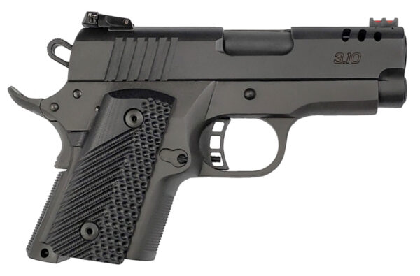 Rock Island 56639 BBR  Compact 9mm Luger 10+1., 3.10" Black Steel Barrel, Black Parkerized Serrated Steel Slide, Black Parkerized Steel Frame w/Beavertail, Black G10 Grip