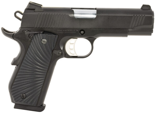 SDS Imports 10100102 1911 Devil Ray Carry 45 ACP 8+1 4.25" Stainless Steel Barrel, Black Cerakote Serrated Steel Slide, Black Cerakote Steel Frame w/Beavertail, Black Sunburst G10 Grips