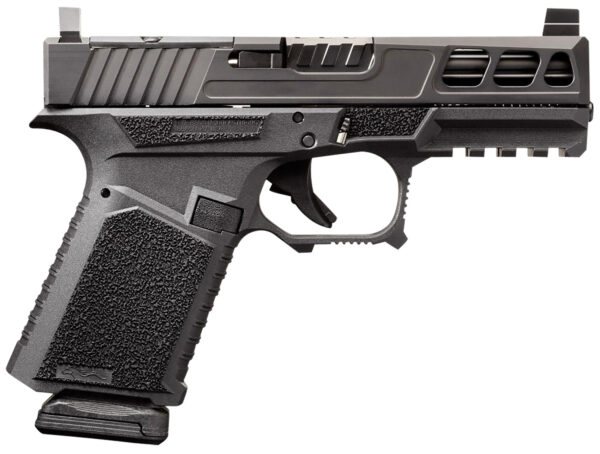 Anderson B2-N891-A000 Kiger 9C Pro Compact Frame 9mm Luger 15+1 3.91" Black DLC Fluted Barrel & Lightening Cut/Optic Cut/Serrated Stainless Steel Slide, Black Polymer Frame w/Picatinny Rail