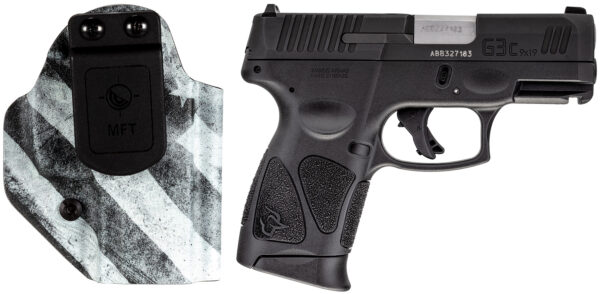 Taurus 1G3C931CK7 G3C  Compact Frame 9mm Luger 12+1 3.26" Matte Stainless Steel Barrel, Matte Black Tenifer Serrated Steel Slide, Black Polymer Frame w/Picatinny Rail, Black Polymer Grip, Right Hand