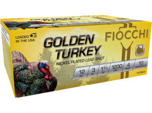 Fiocchi 123TRKC4 Golden Turkey  12Gauge 3" 1 3/4oz 4Shot 10 Per Box/10 Case