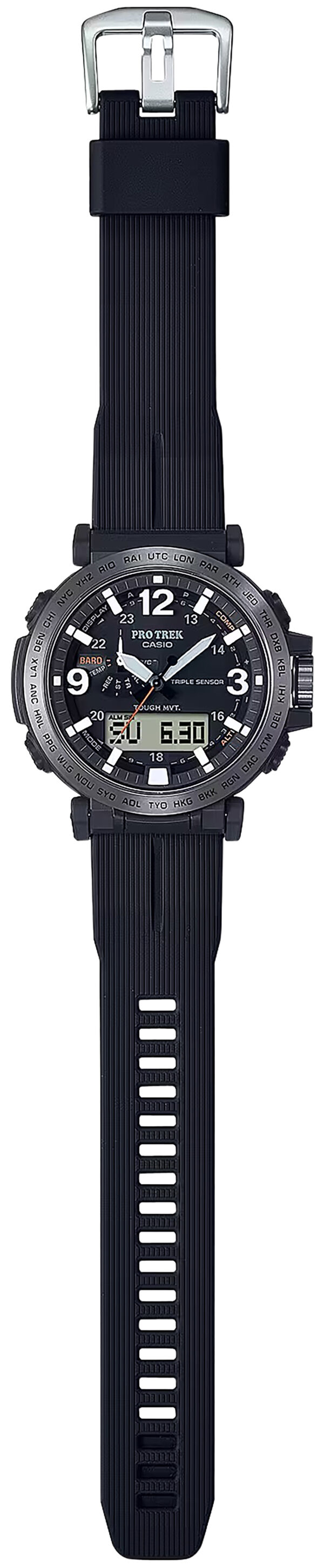 G-shock/vlc Distribution PRW6611Y1A Casio Pro Trek Black Size 145-215mm Features Digital Compass