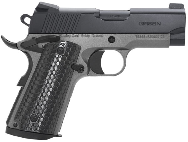 Girsan 392067 MC1911 SC Untouchable Sub-Compact Frame 9mm Luger 7+1 3.40"  Black Steel Barrel, Black Serrated Steel Slide, Stainless Frame w/Beavertail, Black Polymer Grip