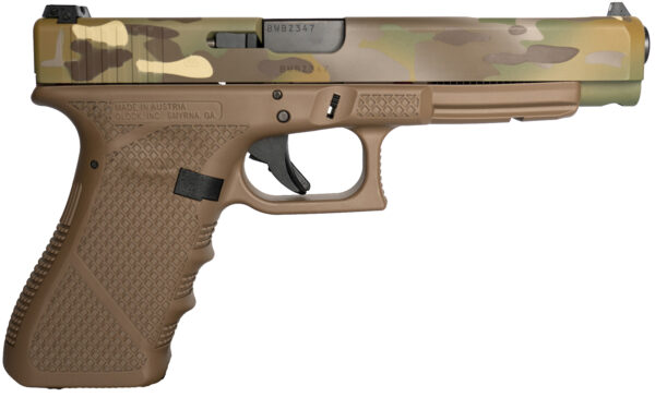 Weapon Works PI3430103-228071 G34 Gen3 Competition Frame 9mm Luger 17+1 5.31" Black Steel Barrel, MC w/Mesh Stippling Long/Serrated Steel Slide, Flat Dark Earth Polymer Frame w/Picatinny Rail