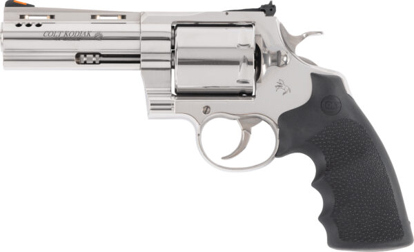 Colt Mfg KODIAKSP4RTS Kodiak  44 Mag 6rd 4.25" Polished Ported Vent Rib Barrel & Cylinder, Recessed Target Crown Muzzle, Polished Stainless Steel Frame, Black Hogue Overmolded Grip, Exposed Hammer