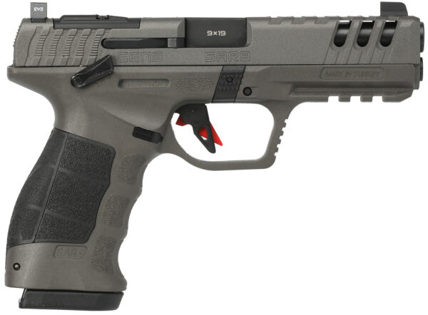 SAR USA SAR9G3PT SAR9 Gen3 Full Size Frame 9mm Luger 17+1 4.40" Black Steel Barrel, Platinum Cerakote Steel Serrated Slide, Platinum Cerakote Polymer Frame w/Picatinny Rail, Black Polymer Grip