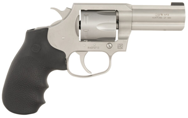 Colt Mfg KCOBRASM3BB King Cobra  Small 357 Mag 6 Shot 3" Matte Stainless Steel Barrel, Cylinder Frame, Black Hogue Overmolded Grips, Exposed Hammer