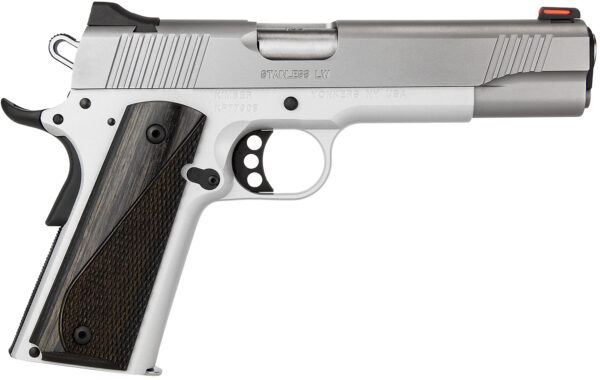 Kimber Mfg, Inc 3700594 LW Arctic 9mm Luger 9+1 5" Stainless Match Grade Barrel, Silver Serrated Stainless Steel Slide, Silver Aluminum Frame w/Beavertail, Black/Gray Laminate Grip