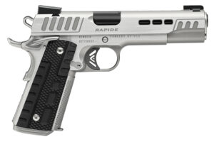 Kimber Mfg.,inc 3000427 Rapide Frost 45 ACP 8+1 5" Black DLC Stainless Steel Barrel, Kimpro II Silver Lightening Cut/Serrated Stainless Steel Slide & Frame w/Beavertail, Black G10 Grip
