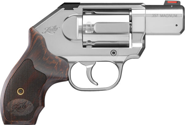 Kimber Mfg, Inc 3400009 K6S DCR DAO 357 Mag 6 Shot 2" Satin Silver Stainless Steel Barrel & Cylinder, Stainless Steel Frame, Laminated Wood Grip, Concealed Hammer