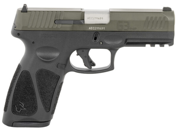 Taurus 1-G3B94B G3  Full Size Frame 9mm 17+1 4" Matte Stainless Steel Barrel, OD Green Serrated Alloy Steel Slide, Black Polymer Frame w/Picatinny Rail, Textured Grip