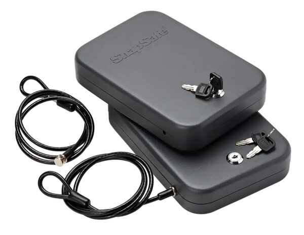 SnapSafe 75201 Lock Box  Large Key Entry Black Steel 9.50" L x 6.50" W x 1.75" D 2pk