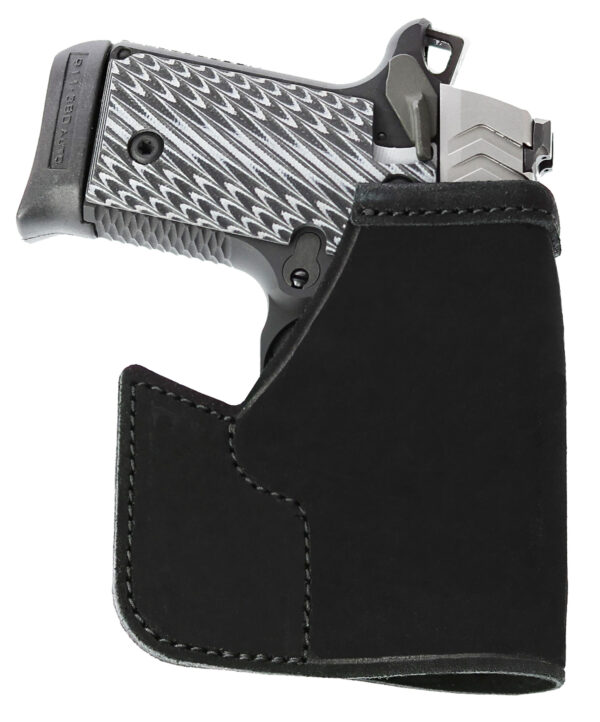 Galco PRO664B Pocket Protector  Black Leather Fits Sig P938/Kimber Micro 9 Ambidextrous