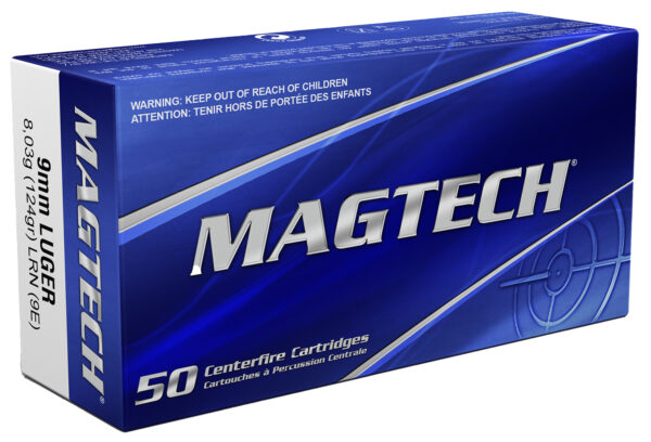 Magtech 9E Range/Training  9mmLuger 124gr Lead Round Nose 50 Per Box/20 Case