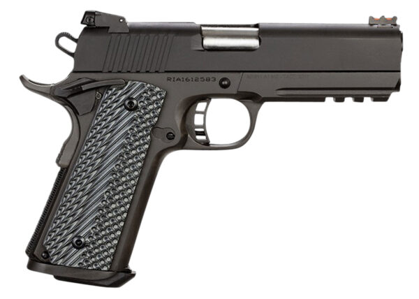 Rock Island 51994 Tac Ultra MS 10mm Auto Caliber with 4.25" Barrel, 8+1 Capacity, Overall Black Parkerized Finish Steel, Picatinny Rail/Beavertail Frame, Serrated Slide & Black/Gray G10 Grip